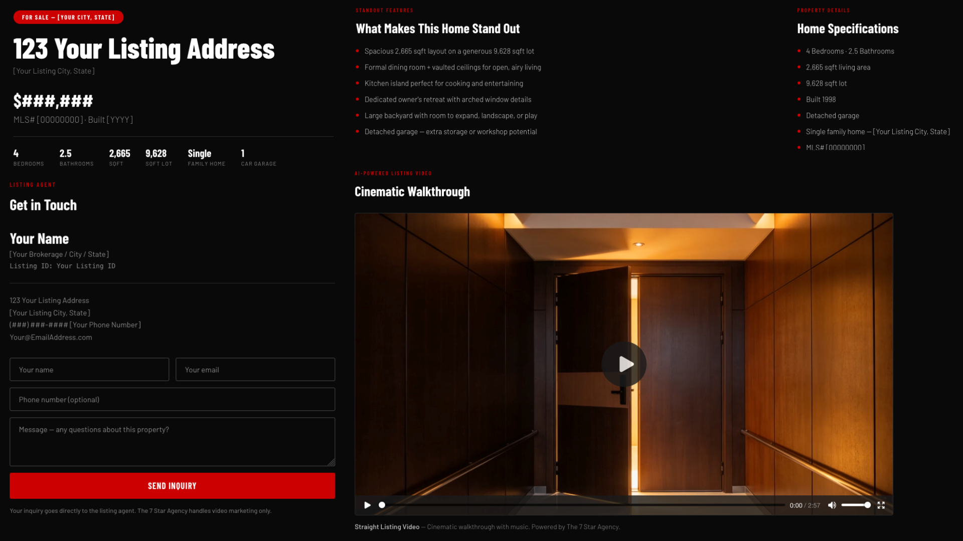 Straight Listing Microsite